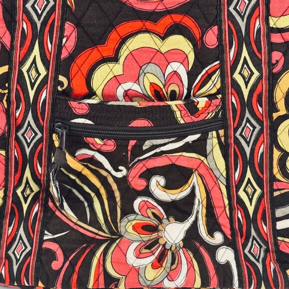 Vera Bradley Crossbody Flowers Floral Brown Red Yellow Puccini Pattern - Picture 4 of 5